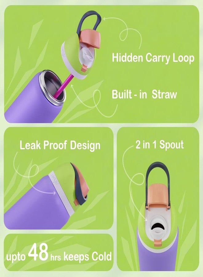 NEYU Premium Stainless Steel Insulated Water Bottle | 3-Layers Insulation Technology | Leakproof | BPA-Free | Keeps Water Cold up to 48 Hours | 950ml (1, Orchid Glow) - Image 5